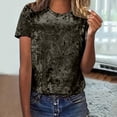 thumbnail image 4 of Clothes Womens Kelon Women's Tops Short Sleeve Shirts Crew Neck Velvet Business Casual Outfit Summer Fashion Clothing, XL, 4 of 8