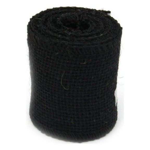 FOMIYES 2M Jute Burlap Ribbon Roll for Christmas Decoration (Black)