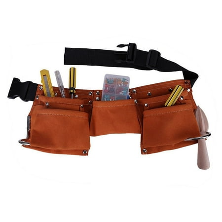 Kids Children Leather Toolkit Tool Pouch Pockets with Adjustable Belt for Costumes Dress Up Role