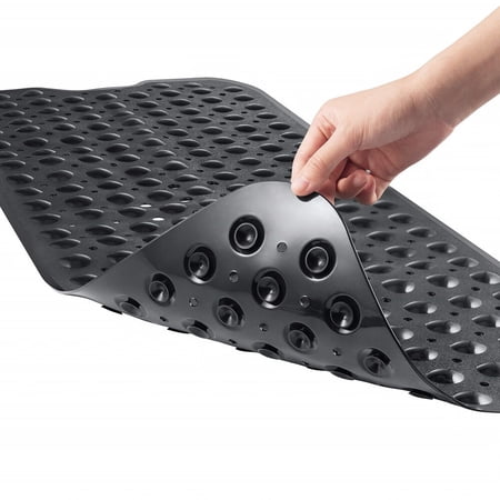 Bath and Shower Safety Mats 40x16 inch,Non Slip with Suction Cups for Bathroom Stall and Tub Floor,Extra Large and Machine Washable,Drain Holes Keep Bathtub Clean