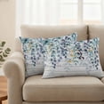 thumbnail image 3 of Outdoor Waterproof Pillow Covers Watercolor Blue Eucalyptus Leaves Decorative Throw Pillow Protectors,Pillowcase Cushion Cases for Patio Sofa Garden Couch,20x12in,Pack of 2, 3 of 14