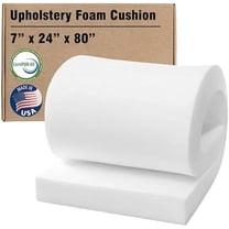 Isellfoam High Density Upholstery Foam 7" H x 24" W x 80" L (Ultra Firm) 50ILD, Upholstery Foam Cushion High Density CertiPUR-US Certified, Made in USA$$Art & Craft