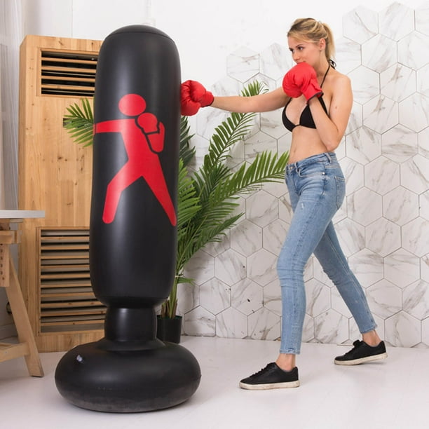 Xihbxyly Saco de Boxeo Inflable, Material de Pvc Duradero, Equipo de Fitness Multiusos, Rellenable con Arena y Agua, Ideal para Entrenamiento En Interiores y Exteriores, Apto para Hombres y Mujeres,
