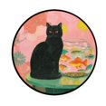 thumbnail image 2 of 36.2 Inch Round Floor Mat Black Cat and Goldfish Bowl Carpet Decor Rug for Living Room Bedroom, 2 of 6