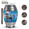 thumbnail image 2 of JAGASY Sparrow Funeral Urns for Adult Male Ashes, 10 Inch Large Floating Island Urn for Human Ashes Adult Female, 3 Inch Blue Keepsake Cremation Urns, Combo 1 Large & 4 Small, 2 of 7