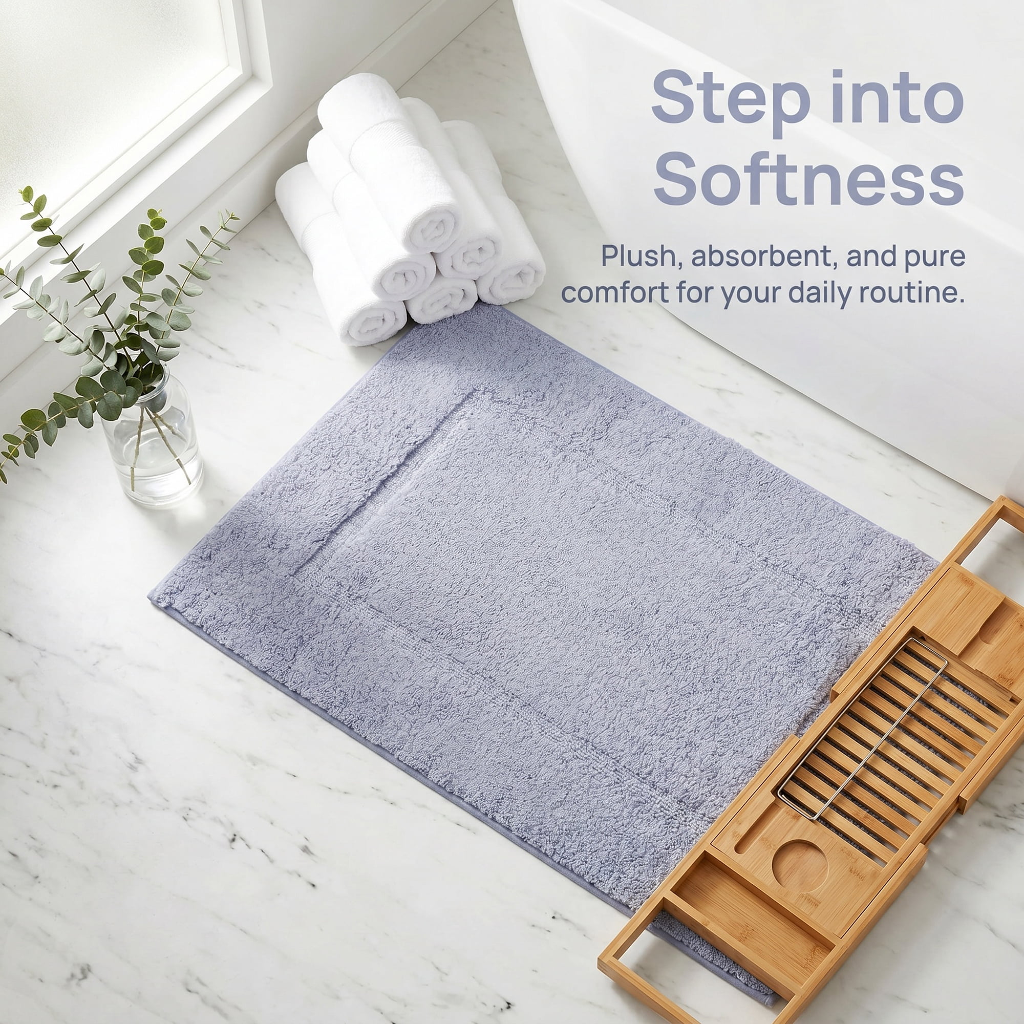 Unique Bargains Plush Absorbent Microfiber Bathroom Mat Non-Slip Rug Gray 24" x 16"