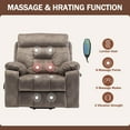 thumbnail image 5 of Oversized Power Lift Recliner Chair with Massage & Heating for Big Elderly, Electric Lounge Sofa Chair with 26" Wide Seat and Cup Holders, 400LBS, Light Brown, 5 of 7