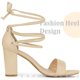 thumbnail image 4 of Sandalias de mujer con cordones y tacón grueso Beige 37, 4 of 6