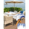 thumbnail image 5 of Outdoor Tablecloth with Umbrella Hole for Patio/Picnic/Party/Camping, Navy Blue Waterproof Table Cloth Rectangle Table Cover Washable, Summer Botanical Leaves Watercolor (60"x 84"), 5 of 8