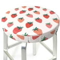 thumbnail image 3 of Fotbe Hand Drawn Strawberry Stool Covers Round,Waterproof Round Bar Stool Covers Bar Chair Covers Washable Stool Cushion Slipcover for 12-14 Inch Chair-13 inch, 3 of 7