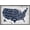 Barnwood Framed Version, variant on Geography - USA Map Navy Blueprint 26 Wall Poster, 14.725" x 22.375"