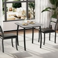 thumbnail image 6 of 3-Piece Farmhouse Dining Table Set for 2 - Small Square Kitchen Table with Upholstered Chairs, Metal Frame Breakfast Nook Set for Apartment, Studio, Small Spaces, 6 of 9