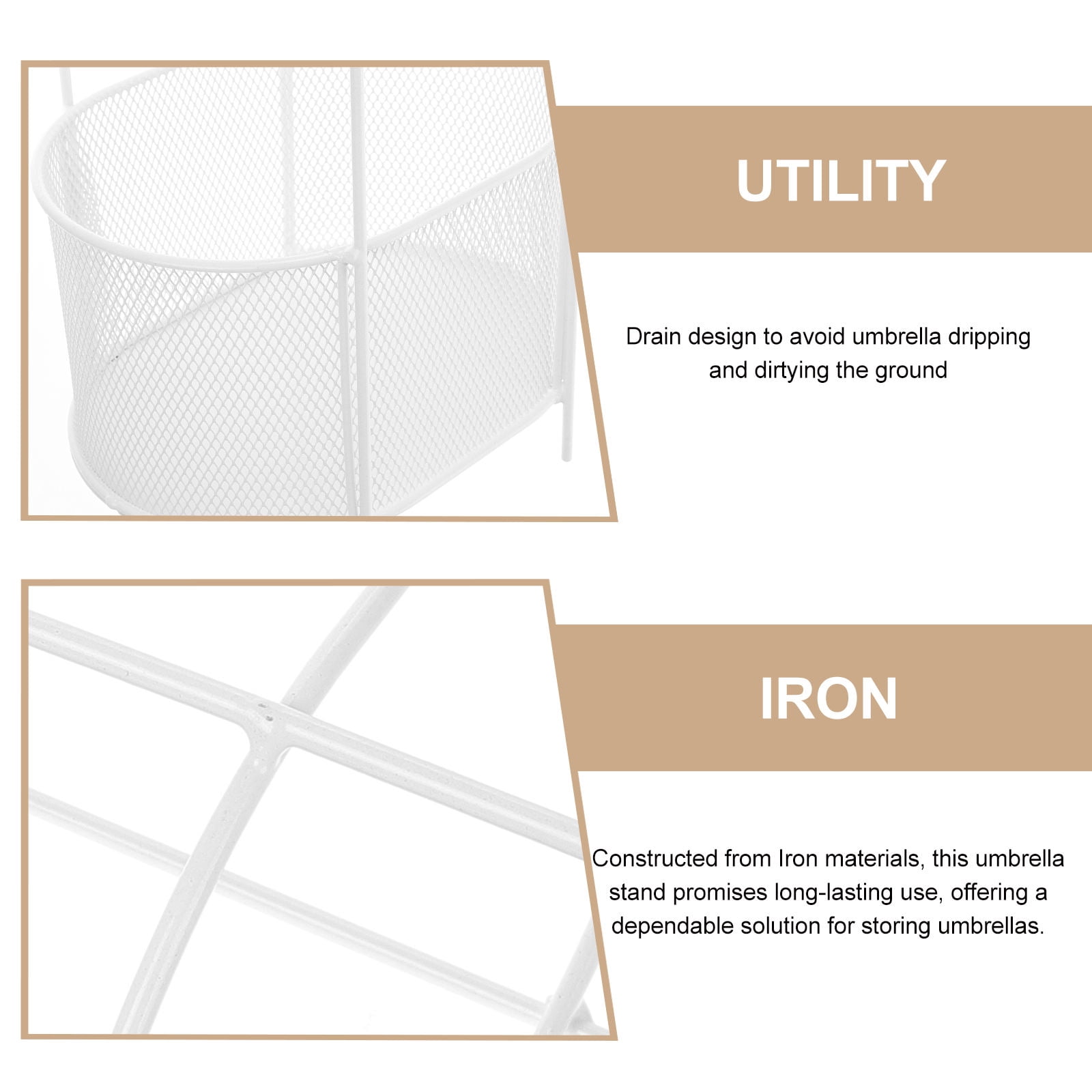 FRCOLOR  Umbrella Stand Indoor Entryway Holders Elevator Entrance White