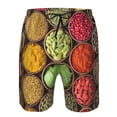 thumbnail image 3 of Salouo Spices And Herbs Pattern Swim Trunks for Men,Men's Hawaiian Bathing Suit Swimsuits Quick Dry Swimming Board Shorts Beach Shorts with Pockets-X-Large, 3 of 6