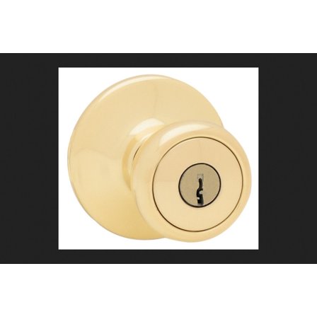 Kwikset Tylo Polished Brass Steel Entry Knobs ANSI/BHMA Grade 3 1-3/4 in.