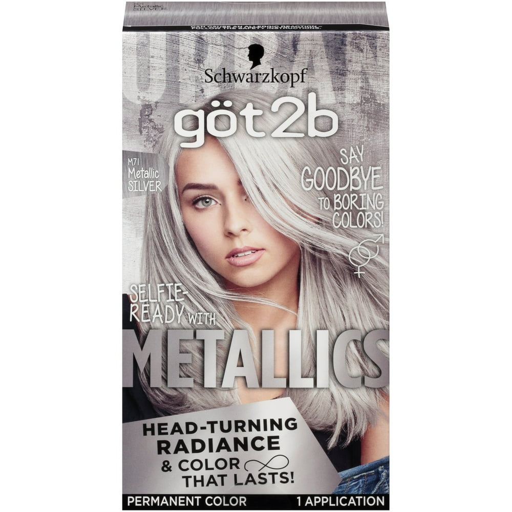 Got2b Metallic Permanent Hair Color, M71 Metallic Silver - Walmart.com