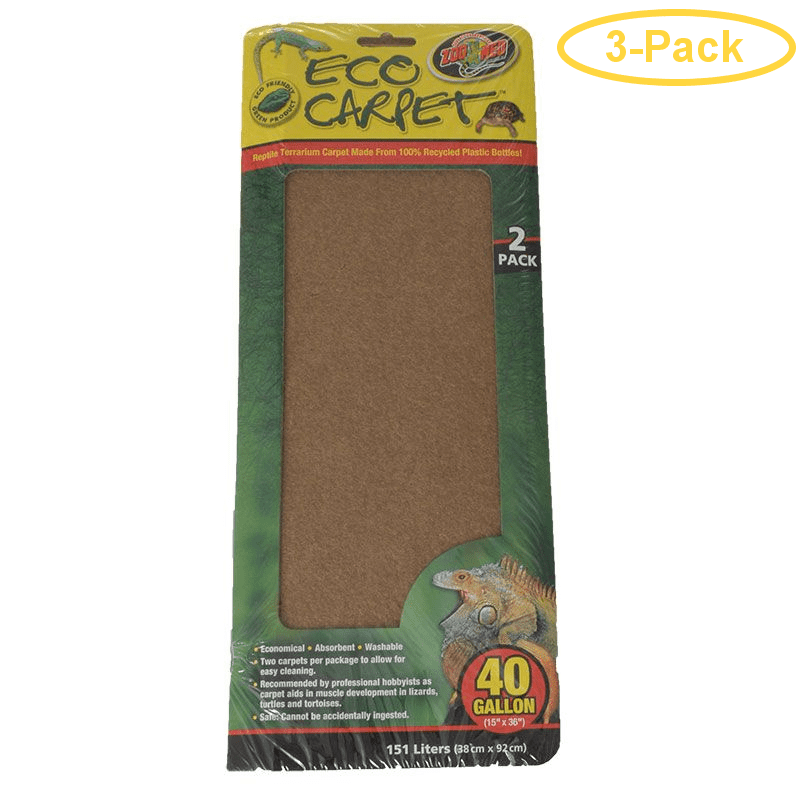 Zoo Med Reptile Cage Carpet 40 Gallon Tanks 36 Long x 15 Wide (2 Pack