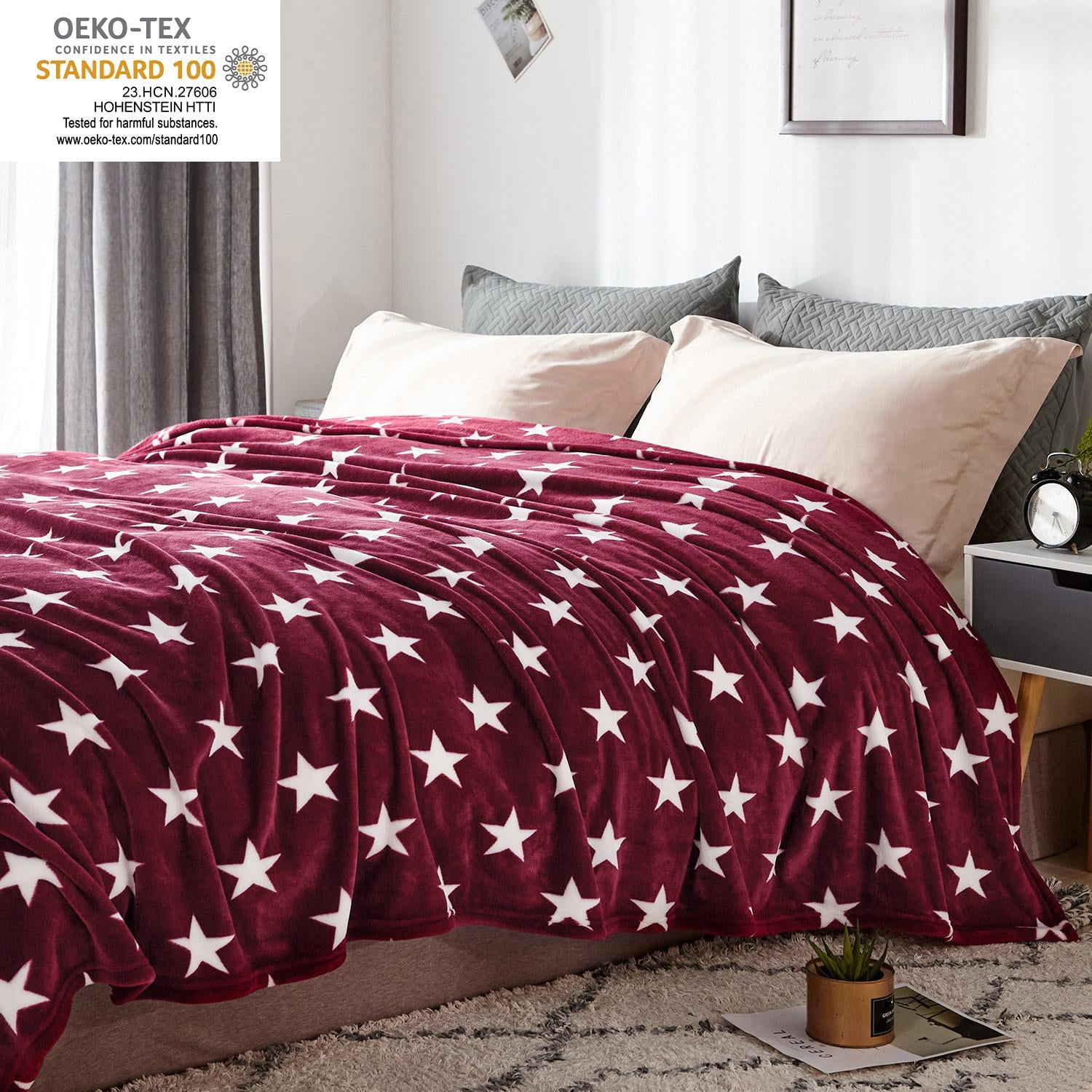 JML Flannel Fleece Blanket King Size (90"x102"),Lightweight Cozy Warm Blanket for Sofa