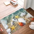 thumbnail image 2 of Salouo Seashell On The Beach Pattern Outdoor Indoor Sturdy Doormats 16’’×24’’, Anti Fatigue Soft Flannel Thick Door Mat,Non-Slip Rectangle Rug Cushion, 2 of 7