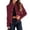 #Wine 1, variant on Women's Jacket Solid Lapel Stand Up Collar Long Sleeve Loose Outerwear With Pockets