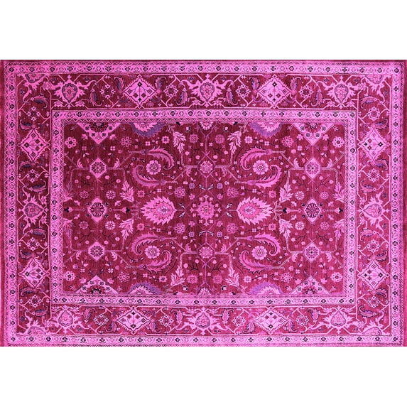 Ahgly Company Indoor Rectangle Oriental Pink Industrial Area Rugs, 2' x 3'