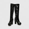 thumbnail image 7 of Jsaierl Knee High Boots for Women Gogo Boots 70s Boots,Leather Square Toe Chunky Heel Platform Dress Boots, Fashion Long Chunky Tall Gogo Boots for Fall, 7 of 7
