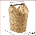 thumbnail image 4 of Casafield Toilet Paper Roll Holder Storage Basket with Wood Bar - Natural, Woven Water Hyacinth Wicker Bathroom Tissue Storage Organizer, 4 of 8