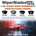 thumbnail image 2 of 2022 Toyota GR Supra Beam Wiper Blades Wipers w/1yr Warranty (Set of 2) (WiperBladesUSA), 2 of 5