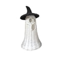 thumbnail image 3 of Handwoven Rattan Ghost Lantern with Witch Hat - 13.78 Inch White Wicker Ghost Decor, Light Up Halloween Decorations for Indoor Outdoor, Porch, Patio, Spooky Home Decor, Fall Harvest, 3 of 7