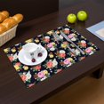 thumbnail image 2 of Placemat, Pioneer Flower Floral Print Pattern Place Mats Table Mat Set Of 2, PVC Washable Placemats for Party Kitchen Dining Decoration, 18x12 Inch, Fade Resistant, 2 of 6