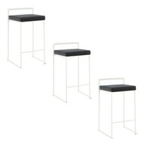LumiSource Fuji Stacker 26" Fixed-Height Counter Stool - Set of 3