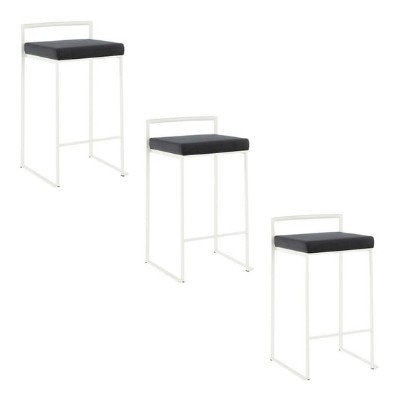 LumiSource Fuji Stacker 26" Fixed-Height Counter Stool - Set of 3