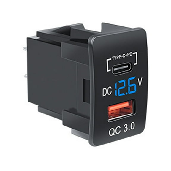 12V Car Charger For Qc3.0 Pd Dual Usb Outlet For Toyota Usb Port Socket