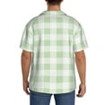 thumbnail image 5 of Haiem Pistachio Green Checkboard Men's Casual Shirts Short Sleeve Button Down Shirts Fashion Textured Summer Beach Shirt-XX-Large, 5 of 7