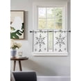thumbnail image 3 of Grey Snowflake Christmas Tier Curtains 36 Inch Length,Sheer Curtains for Bedroom Living Room Window Xmas Abstract Art Winter Rod Pocket Drapes Kitchen Curtains Small Half Window 27.5"x36" 2 Panels, 3 of 7