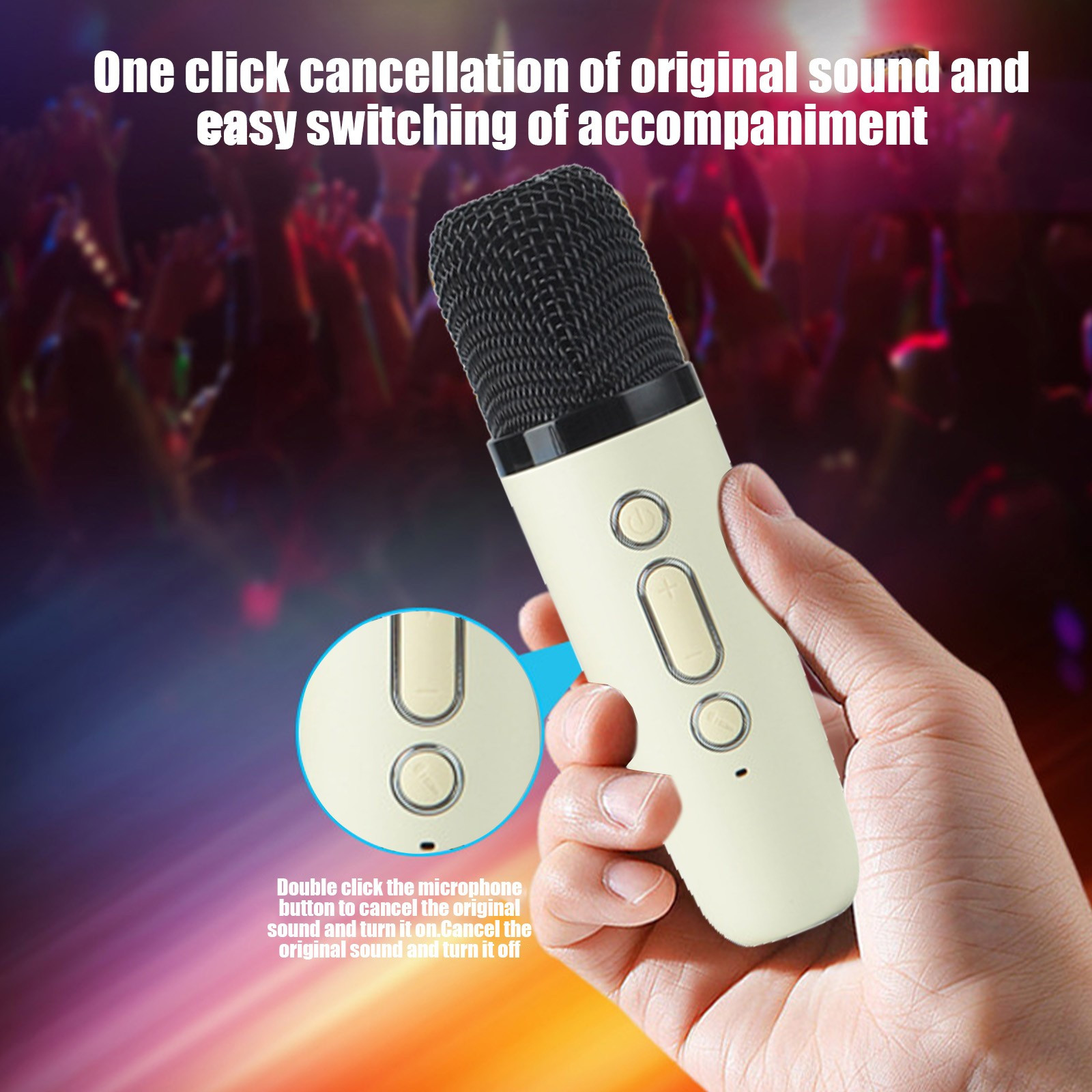 Car-Mounted RGB Bluetooth Speaker, Portable Desktop and Outdoor Mini Karaoke with Colored Lights, Voice Prompt Audio, 5W Gift for Travel, Home, or Sports Activities