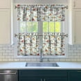 thumbnail image 3 of Boho Vintage Curtains 24 Inch - 3 Panel Farmhouse Wildflower Set with Rustic Floral Design, Country Kitchen Window Drapes, 3 of 6