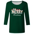 thumbnail image 4 of Trendfront Womens Christmas T Shirt Merry Christmas Santa Snowman Print 3/4 Sleeve Crew Neck Holiday Graphic Tops, 4 of 4
