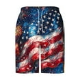thumbnail image 4 of Xysaqa American Flag Board Shorts, Mens Swim Trunks, Big & Tall Men's Swimwear, USA Flag Printed Beach Shorts Swimming Bathing Suits 3X 4X 5X Summer Savings, 4 of 5