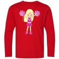 thumbnail image 3 of Inktastic Cheerleaders, Cute Girl, Blonde Hair, Cheerleading Long Sleeve Youth T-Shirt, 3 of 5
