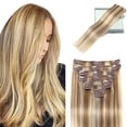 thumbnail image 1 of Extensiones de cabello humano real LORIEN con clip, 18 pulgadas, 100 g, 1 of 6