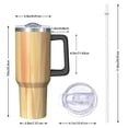 thumbnail image 2 of 40oz Tumbler with Handle and Straw, Vacuum Insulated Stainless Steel Travel Mug, Fits Car Cup Holder, Wood Print, 2 of 6