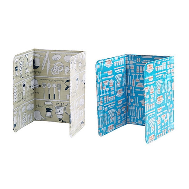 Protector de cocina de 3 lados contra salpicaduras, tablero plegable a prueba de aceite, protector de estufa de gas con papel de aluminio