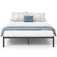 thumbnail image 6 of Spaco Queen Size Metal Bed Frame, Heavy-Duty Slats Support, Extra Middle Legs, Noise-Free Foam, Embedded Mattress Design, Black, 6 of 7