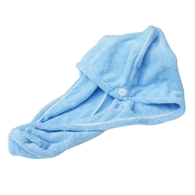 Microfiber Bath Towel Wrap Quick Drying Towel Cap Hat Soft Water Absorbent Hair Towel Wrap Shower Cap with Button for Women Lady Girl Curly Long Wet Hair