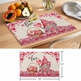 thumbnail image 6 of Valentine's Day Placemats Set of 12, Cute Gnome Romantic Pink Love Heart in Basket Linen Texture Non-Slip Place Mats Washable Table Mats for Kitchen Dining Table Decorations Indoor/Outdoor, 6 of 9