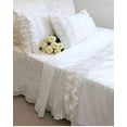 thumbnail image 6 of 2-Pack Bright White Pillow Shams Cases Covers with Ruffles and Embroidery Lace Egypt Cotton King Size 20"X36" Princess Girls Bed, 6 of 9