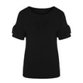thumbnail image 5 of Palato Womens Plus Size Tops,Fashion Women Casual Round Neck Pullovers Short Sleeve Blouse T-Shirt Tops, 5 of 6