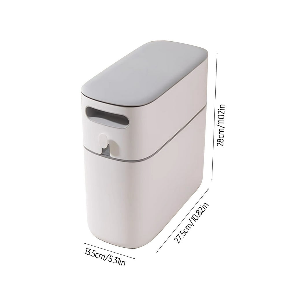 EIMELISlim Line 8L Touch-Free Trash Can Space-Saving Design for Bathrooms Small Spaces  Plastic Construction  Easy to Clean Use Includes Garbage Bin Black