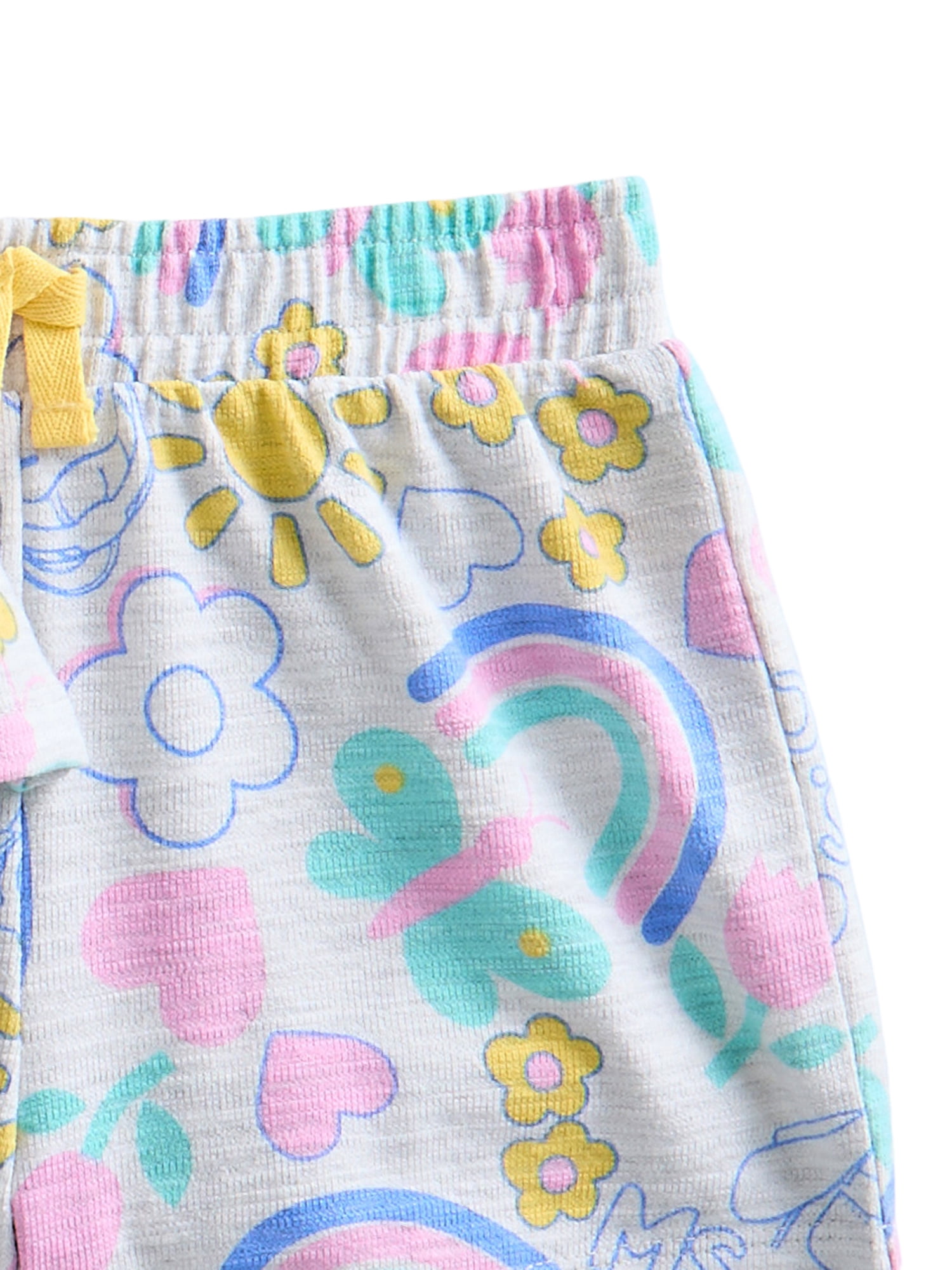 Ms. Rachel Toddler Girls' Short Sleeve Graphic Tee and Matching Ruffle Shorts Set, 2-Piece, Sizes 12M-5T